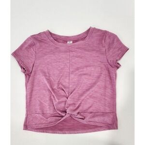 90 Degree T-shirt Girls L 12 Pink Tie Front Pink Jogger School Short Sleeve